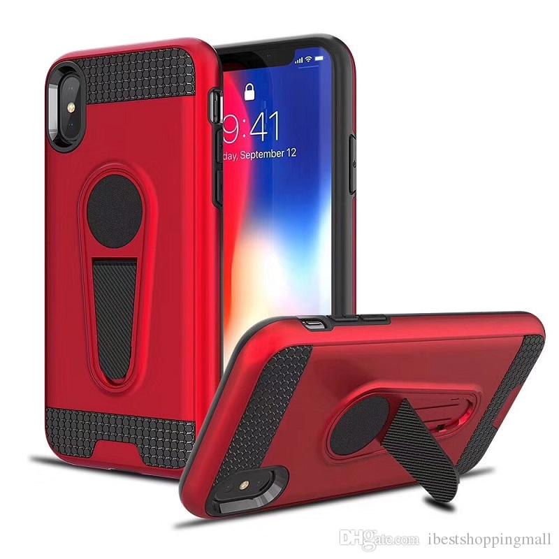 Kickstand Rugged Armor Case With Magnetic Car Holder Tough Hybrid For iPhone X Xr Xs Max 8 7 6S Pus Samsung S8 S9 S10 S10E S10Plus Note 9 8