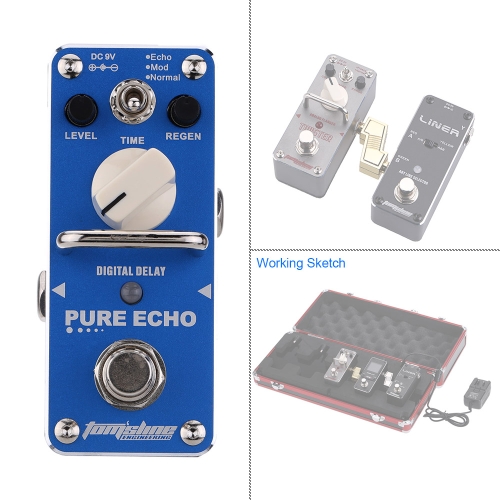 AROMA APE-3 Pure Echo Digital Delay Electric Guitar Effect Pedal Mini Single Effect with True Bypass