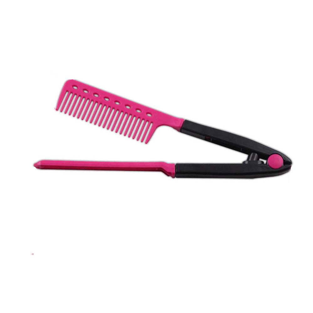 1 Pcs New Fashion Beauty V Type Hair Straightener Comb Anti-static DIY Hairdressing Styling Tool Hair Brush for Women