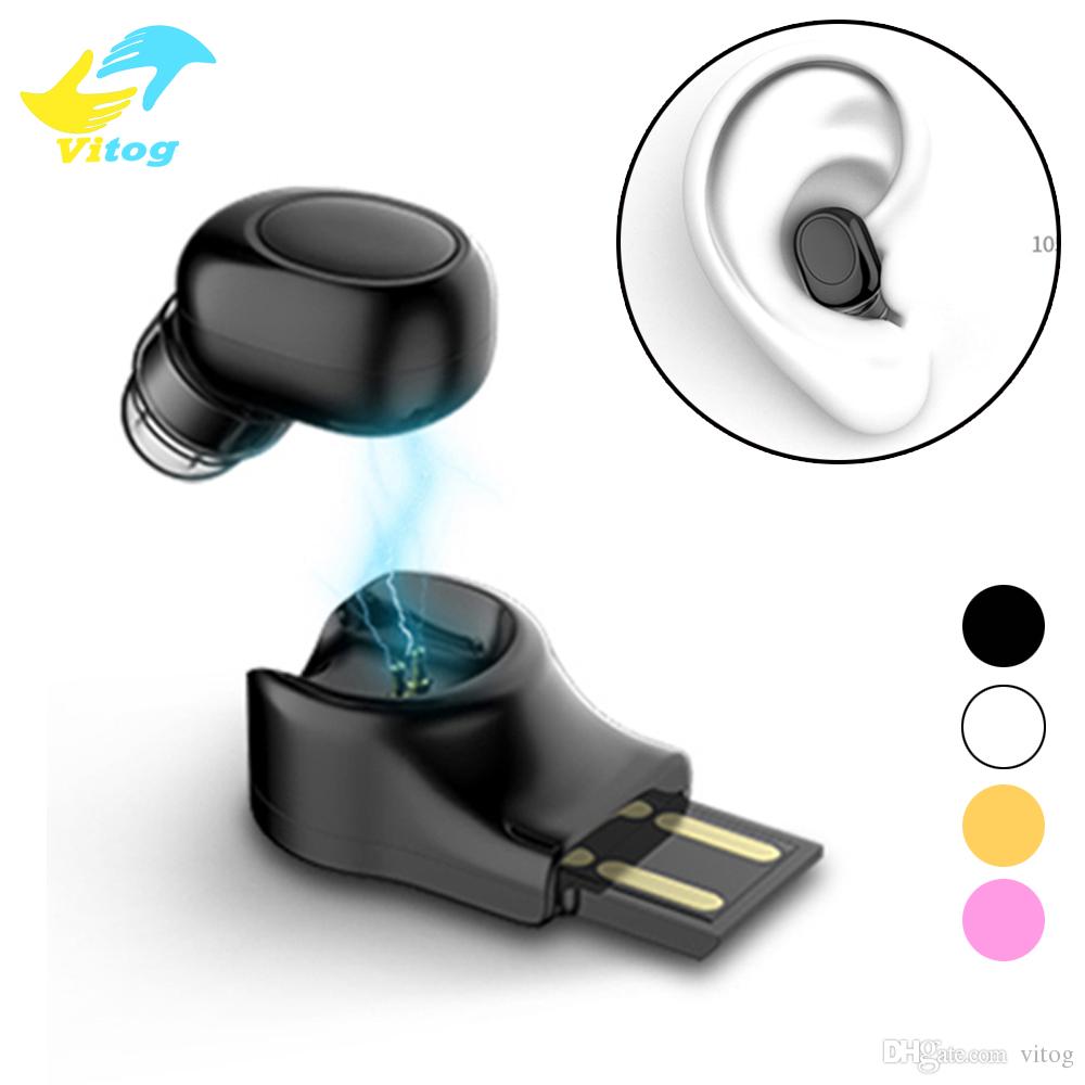 VT11 Mini Bluetooth Wireless Earphone Invisible Earbud In Ear Handsfree Headsets Magnetic USB Charger Earpiece for Smartphones