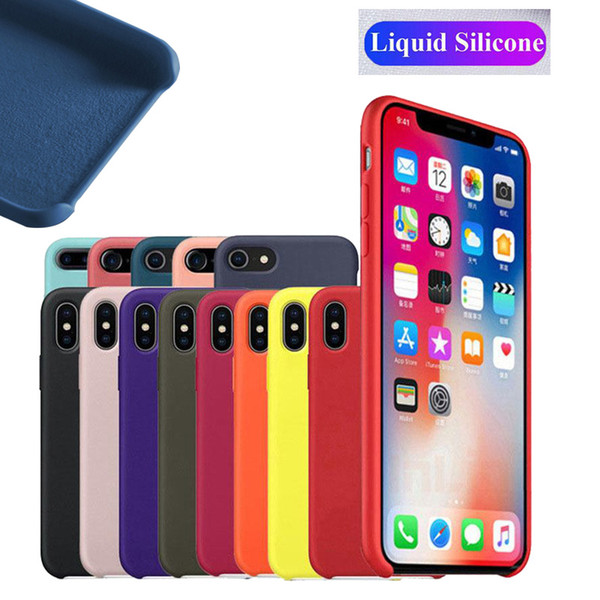 For iPhone 11 pro max xs XR ip 6 7 8 plus Liquid Silicone Phone Case TPU Cover 2mm