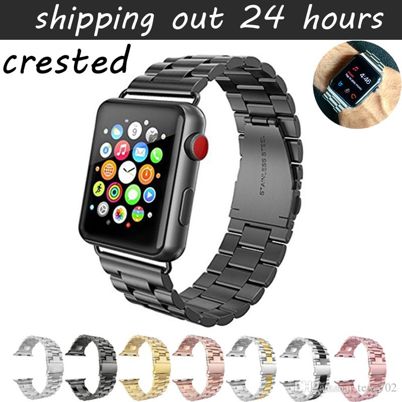 Sport Strap For Apple Watch Band 38mm 42mm 40mm 44mm iwatch Series 4 3 2 Stainless Steel Wrist band Link Watchs bands metal
