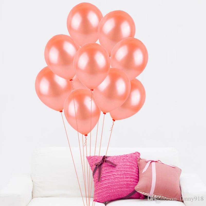 12 inch 2.8g Rose Gold Balloons Latex Helium Balls Wedding Birthday Party Decoration Supplies Foil Valentine's Air Globos 100pcs/lot