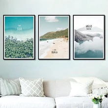 Nordic Seascape Posters And Prints Beach Lake Landscape Wall Art Pictures For Living Room Modern Home Decoration Canvas Painting