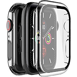 [2er Pack] Gehäuse für Apple Watch 40mm se / Serie 6/5/4, [Modell-Nr. 3356], eingebauter Displayschutz aus gehärtetem Glas, harte PC-Schutzhülle für iwatch 40mm (klar) Lightinthebox