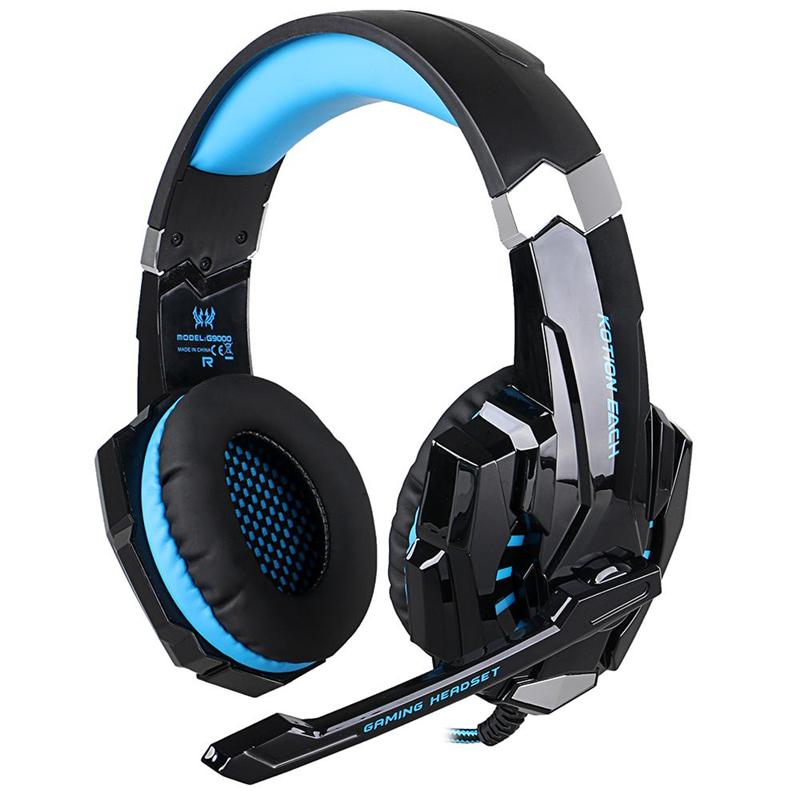 3.5mm Game Headphone Stereo Gaming Headset Over-Ear Earphone With Mic LED Light For Laptop Tablet / PS4 / Mobile Phones Computer Gamer