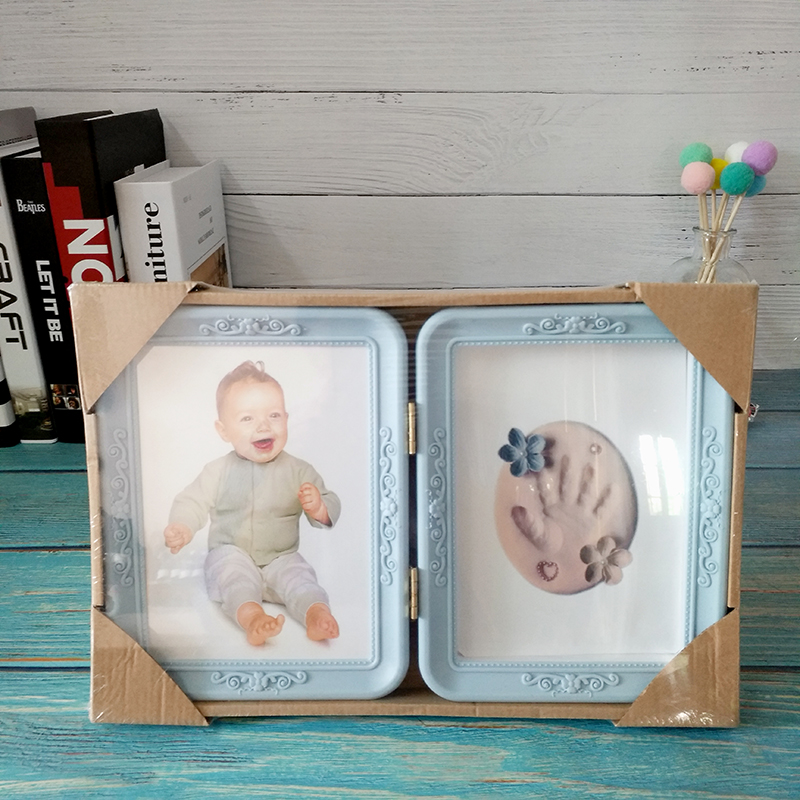 Creative Photo Wooden Frame Baby Hand and Foot Prints Photo Frame Baby Souvenir Gift