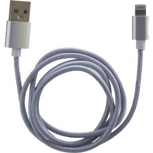 PETER JÄCKEL USB Data Cable für Apple iPhone Lightning Rubber Silver mit Sync- und Ladefunktion (15810)