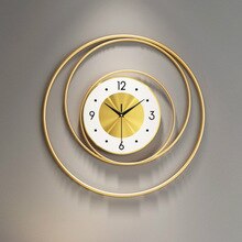 Nordic Luxury Wall Clock Art Modern Creative Simple Fashion Round Metal Wall Clock Duvar Saatleri Living Room Decoration MM60WC
