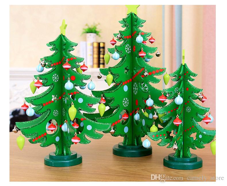 Christmas supplies Wooden decorations Trees Christmas tree window table props children Christmas gifts Crafts Decoration gift