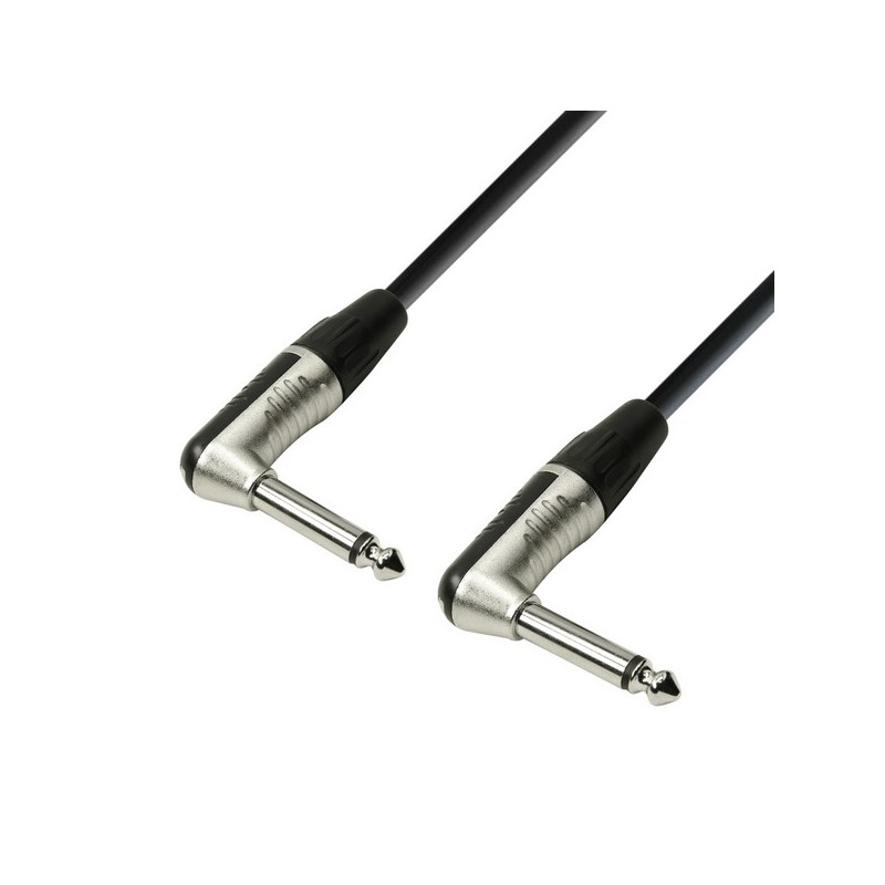 Adam Hall Cables 4 Star Serie - Instrumentenkabel REAN 6,3 mm Winkelklinke mono auf 6,3 mm Winkelklinke mono 4,5 m