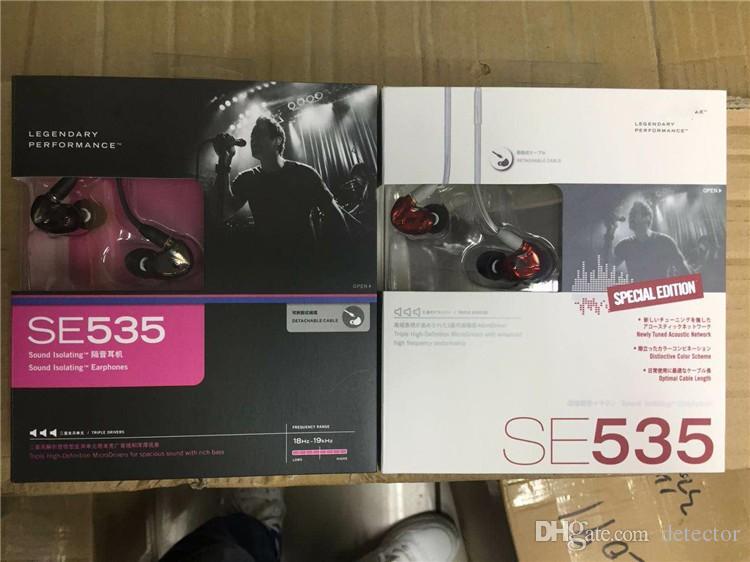 2018 New SE535 Triple Driver Sound Isolating In-Ear Earphone Earbuds Headphones with retail package