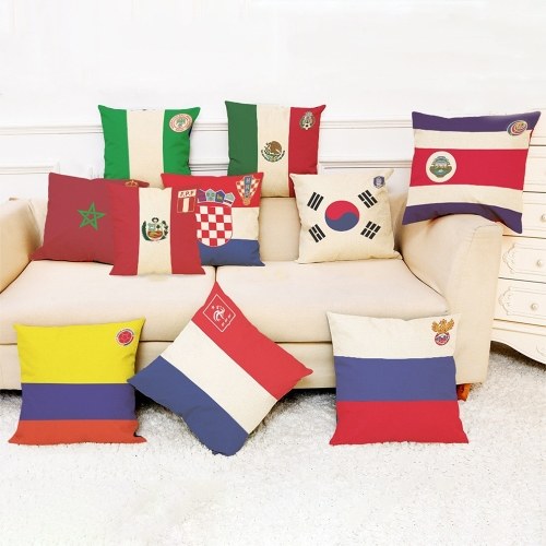 The 2018 World Soccer Cup Home Decor Cushion Cover Linen Sofa Design Throw Pillow Case Gift Style 1