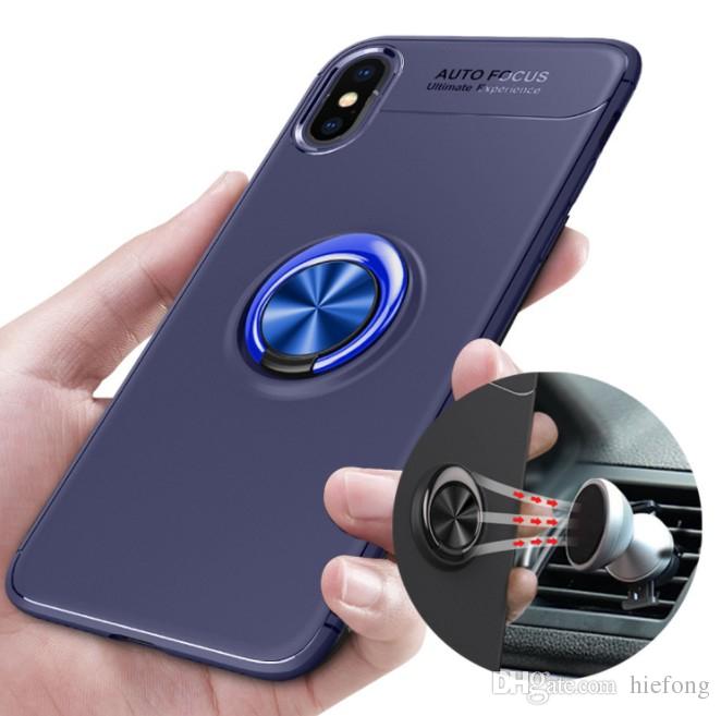 2018 Shockproof Kickstand Phone Case For iphoneX XR Back Phone CoverWith Magnetic 360degree Invisible Ring Holder