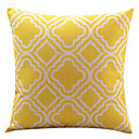 algodón diamante amarillo / funda de almohada decorativa de lino