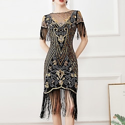 Roaring 20s 1920s Vacation Dress Cocktail Dress Flapper Dress Masquerade Christmas Party Dress The Great Gatsby Charleston Women's Sequins Tassel Fringe Costume New Year Party Attire Christmas Party Lightinthebox