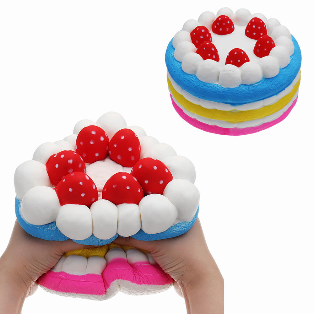 Giant Strawberry Cake Squishy 25*15CM Huge Slow Rising Soft Toy Gift Collection With Packaging