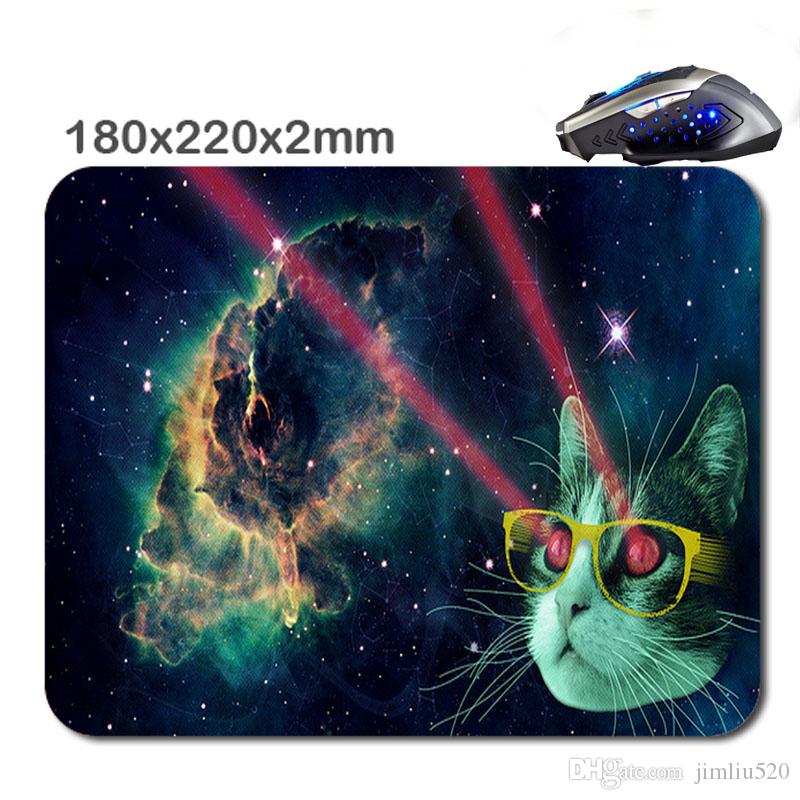 180*220*2MM Or 290*250*2mm Top Custom Space Cat Mini Design soft Gaming Mouse Pad Stylish, durable office accessory and gift