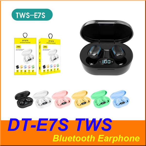 Bluetooth Earphone TWS E7S DT-E7S Headphones Wireless Earbuds Life Waterproof Headset with Led Display Button Control for all Smartphone