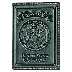 us passport holder cover - case - leather passport wallet - organizer for men women - travel acessories (green vintage new)