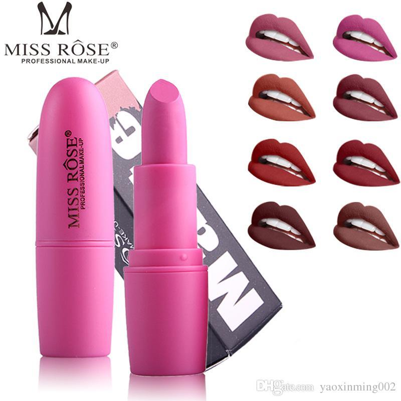 Free shipping miss rose lipstick matte bullet lipstick cosmetic makeup lip gloss moisturizes sweet overflow with a variety of makeup effects