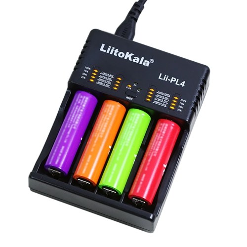 LiitoKala Lii-PL4 4 ranuras cargador de batería inteligente inteligente AC110-240V para 18650/26650/16340/17500 / AA / AAA