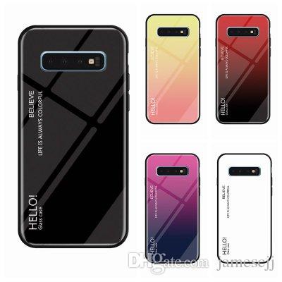 Skidproof Tempered Glass Hard Back Cover Cell Phone Case Gradient Color Protective Covers For Samsung S7 Edge S8 S9 S10 Plus Note 8 9