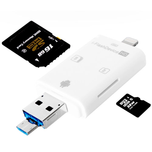 OTG 3 in 1 USB+SD+TF Card Reader Mobile Phone Memory Expansion