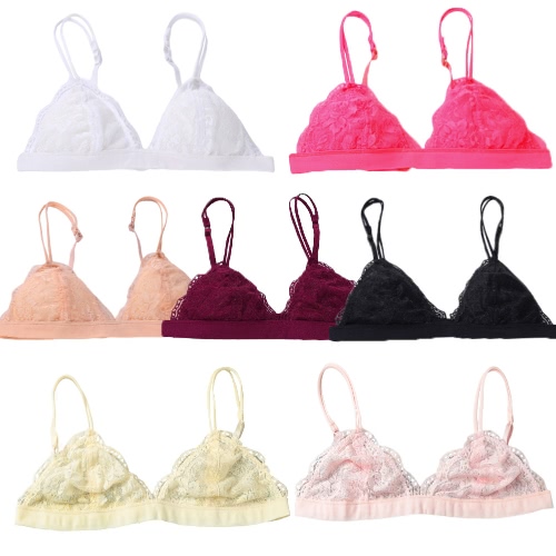 New Sexy Women Lace Gauze Bra Push Up 3/4 Cup Hook-and- Eye Breathable Ultra-thin bra