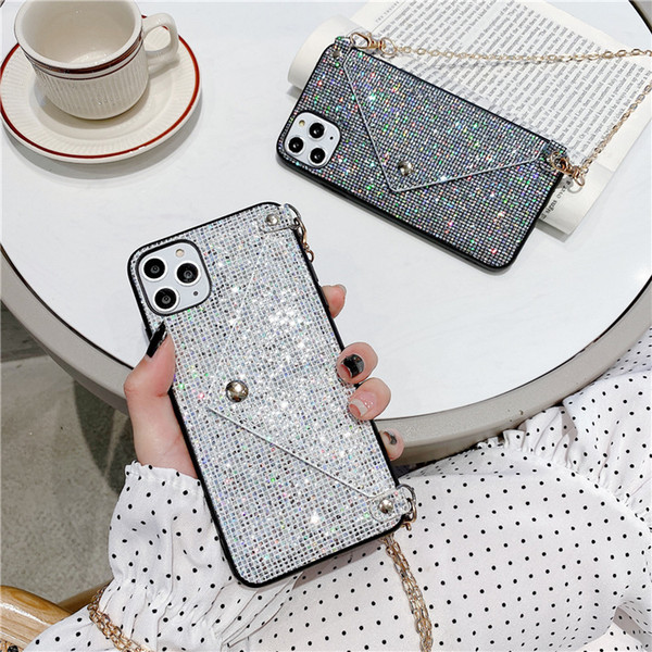 Flash Diamond Luxury Iphone12case Suitable for 11pro Max 12mini Mobile Phone Cases Iphone12 Soft Case8p Lanyard Se Coin Purse 7 Female-