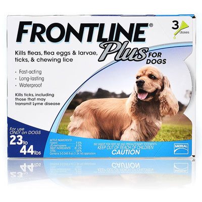 Frontline Plus For Medium Dogs 23-44 Lbs (Blue) 3 Doses