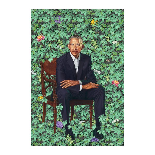 Barack Obama Portraits Kehinde Wiley Painting Poster Print Home Decor Framed Or Unframed Photopaper Material