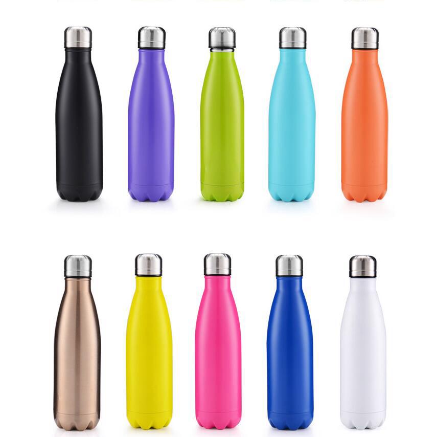 Cola Shaped Water Bottle 350ml 500ml Stainless Steel Vacuum Flask Outdoor Portable Thermos Bicycle Car Cups OOA5821