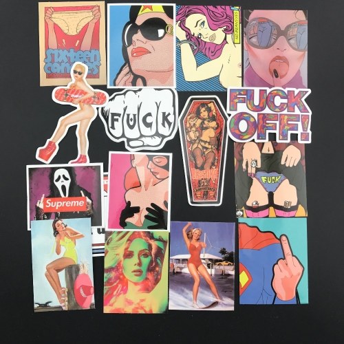 52 PCS / Lot Sexy Girls Vulgar Stickers Waterproof DIY Decoración de estilo