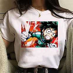 Inspired by My Hero Academia / Boku No Hero Cosplay Anime Cartoon Polyester / Cotton Blend Print Harajuku Graphic Kawaii T-shirt For Women's / Men's miniinthebox