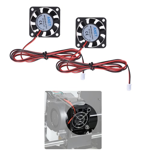 2pcs Anet 40 * 40 * 10mm DC 12V Brushless Cooling Cooler Fan 2 Wire for RepRap Prusa i3 DIY 3D Printer