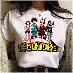 Inspired by My Hero Academia / Boku No Hero Cosplay Anime Cartoon Polyester / Cotton Blend Print Harajuku Graphic Kawaii T-shirt For Men's / Women's Lightinthebox