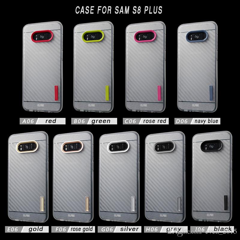 Clear Color For iPhone X 8 z982 iPhone6 2in1 Case Carbon Fiber Dual Soft TPU Case Shockproof Back Cover For LG V20 V30