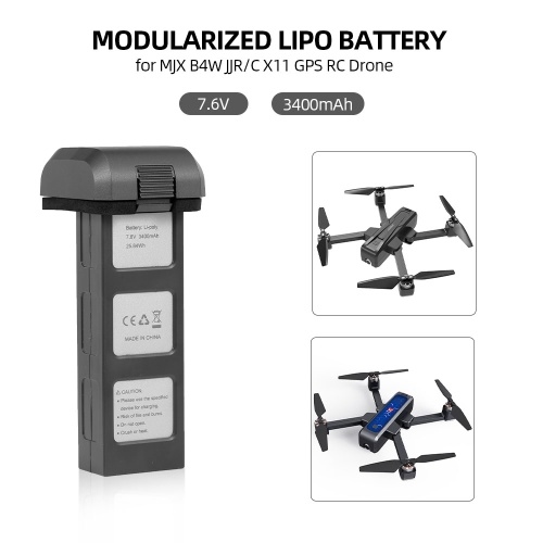 Batería Lipo 7.6V 3400mAh batería Drone modular para MJX B4W JJR / C X11 RC Drone Wifi FPV Quadcopter
