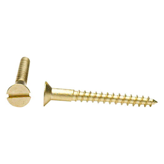 Slotted CSK Woodscrews, Solid Brass 12 x 2.1/2 (50 Pack)