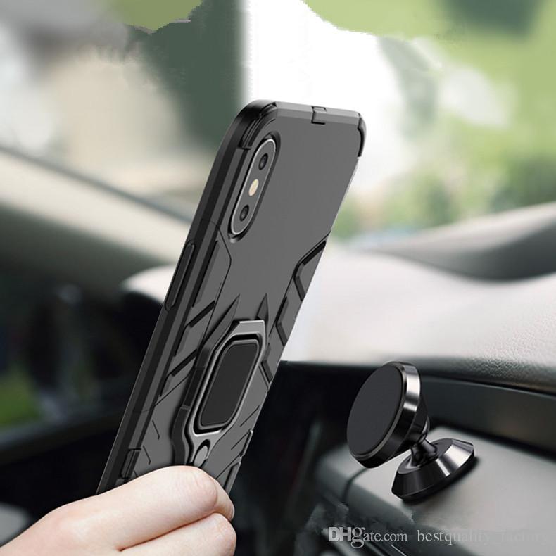 Armor Phone Case Invisible Bracket Cover Ring Buckle Anti-fall Shell for iPhone XS Max XR Iphone X 8plus 7plus 6s plus