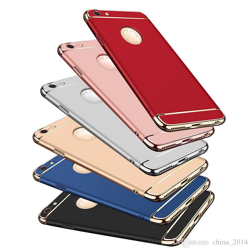 Ultra Thin Full Protection Electroplated 3 in 1 Case Hard PC Cell Phone Back Cover for iPhone XS MAX XR X/XS 8 7 plus free shipping