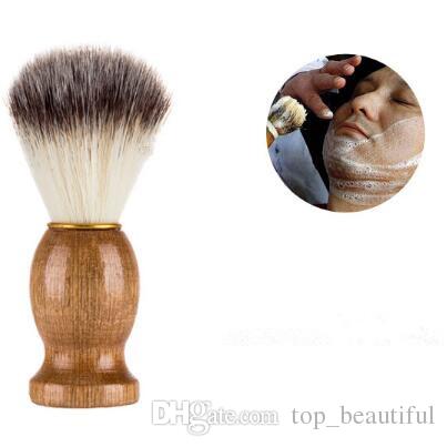 Barber Hair Shaving Razor Brushes Natural Wood Handle Nylon Bristle Beard Brush For Men Best Gift Barber Tool CCA6824 100pcs