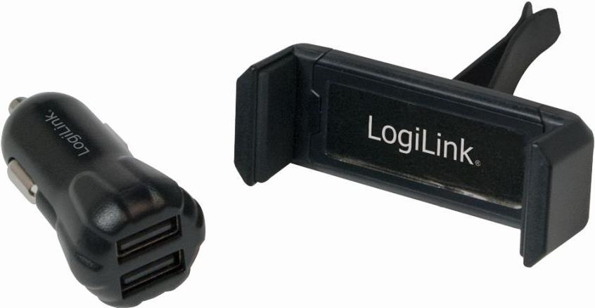 USB Kfz Ladegerät + Smatphone Halterung im Set, LogiLink® [PA0133] (PA0133)