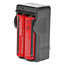 UltraFire 18650 4.2V 4200mAh Red de ion de litio recargable con cargador 2-Pack, sin Junta de Protección