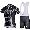 Ferrand Men's Black Polyester Short Sleeve Coolmax Paded Bike Cycling Suit With Belt