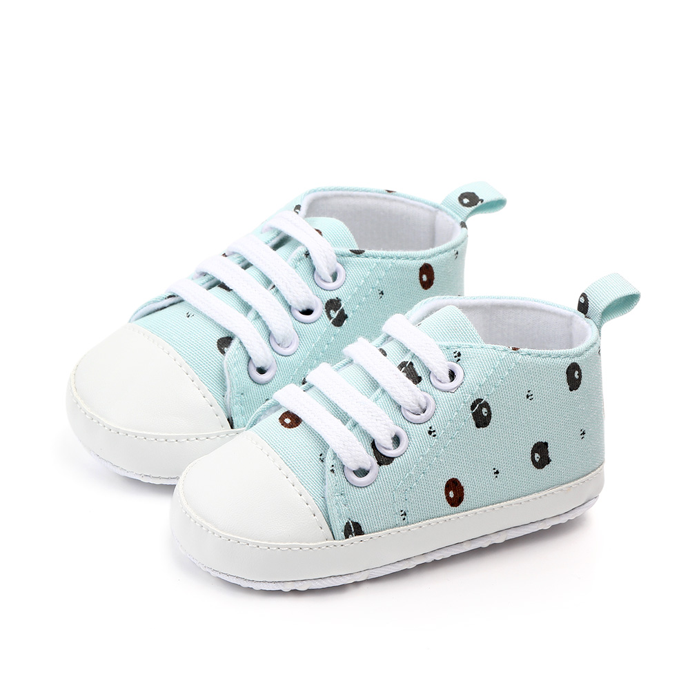 Baby / Toddler Cartoon Pattern Allover Lace-up Canvas Prewalker Shoes