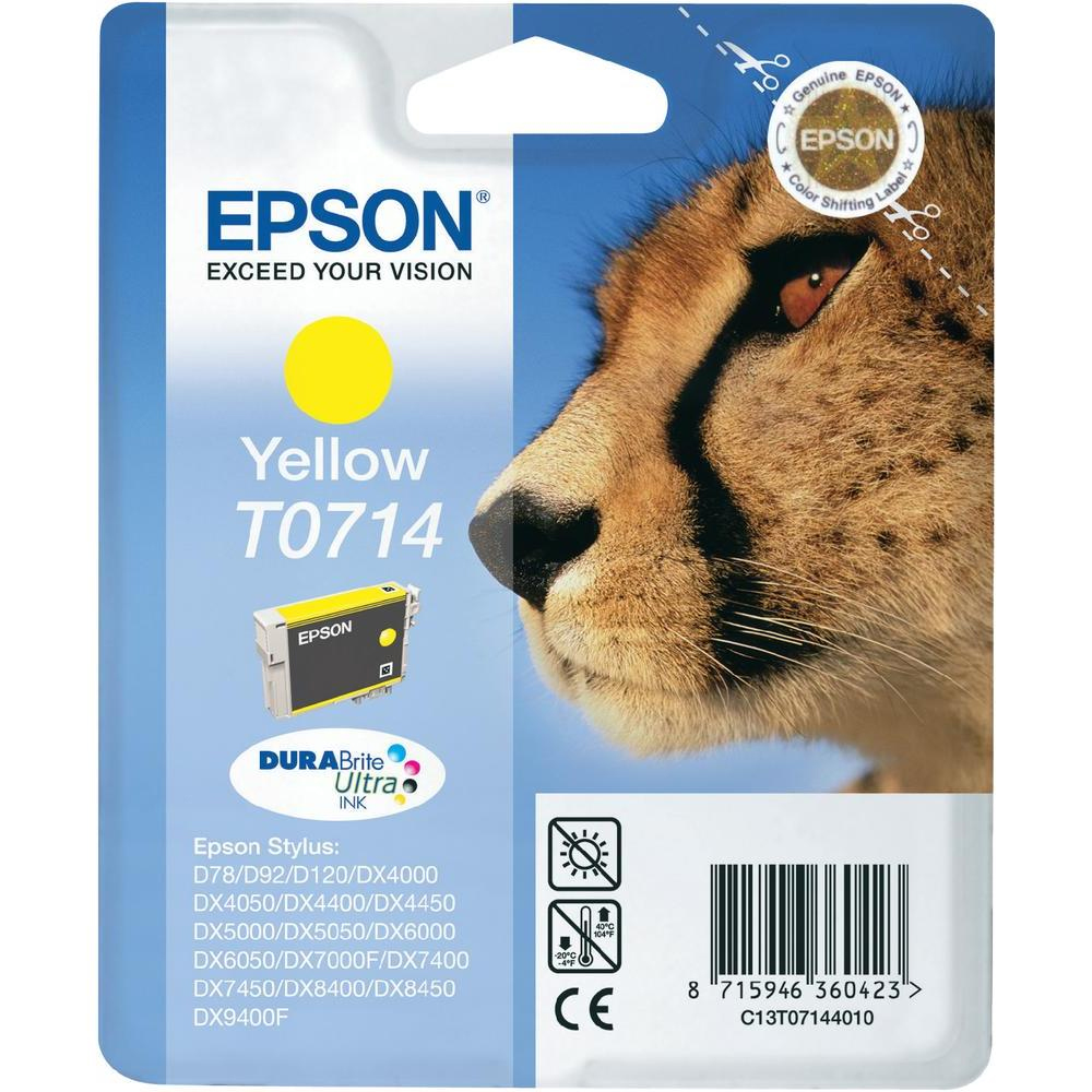 Epson Original T0714 Cheetah Ink Cartridge 5.5ml Yellow