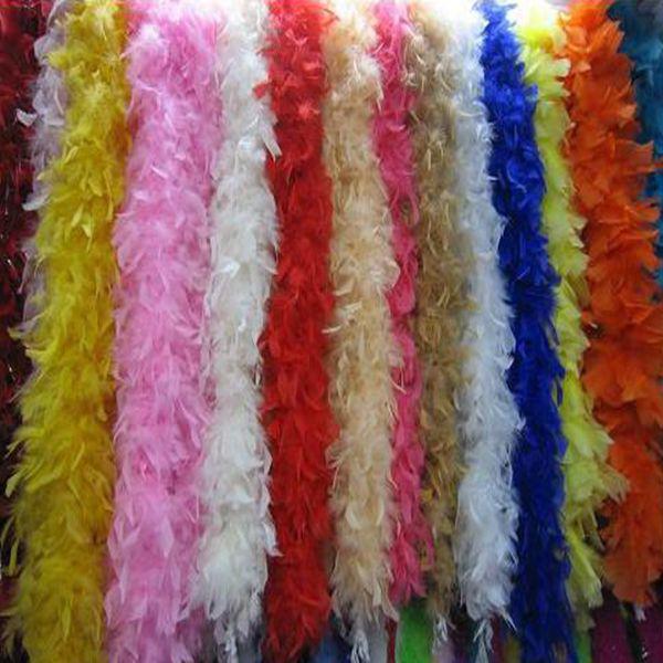 Glam Flapper Dance Fancy Dress Costume Accessory Feather Boa Scarf Wrap Burlesque Feather Boa 200cm Turkey Feather Boa Strip Many Colors