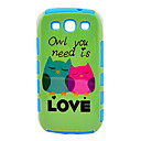 2 in 1Owl You Need Is Love Pattern PC Hard Case and TPU Composite Case for Samsung Galaxy S3 I9300
